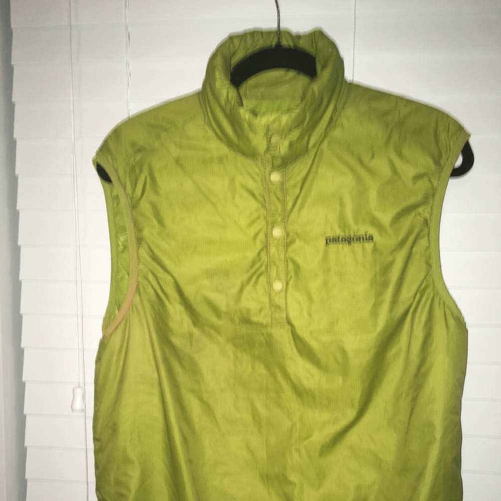 Lime green Patagonia Pullover Down Vest